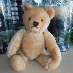 VTG: 1970's Steiff Lentil Button Light Brown Teddy Bear.